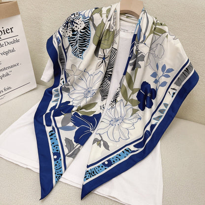 Floral Print Silk Scarf