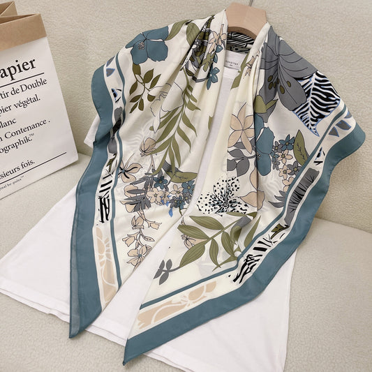 Floral Print Silk Scarf