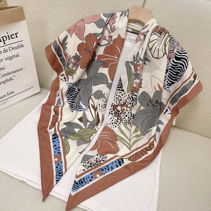 Floral Print Silk Scarf